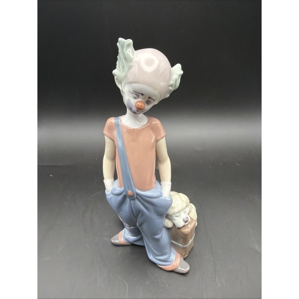 Lladro Clown with Dog 1996  #6245 Porcelain Figurine  Spain Box